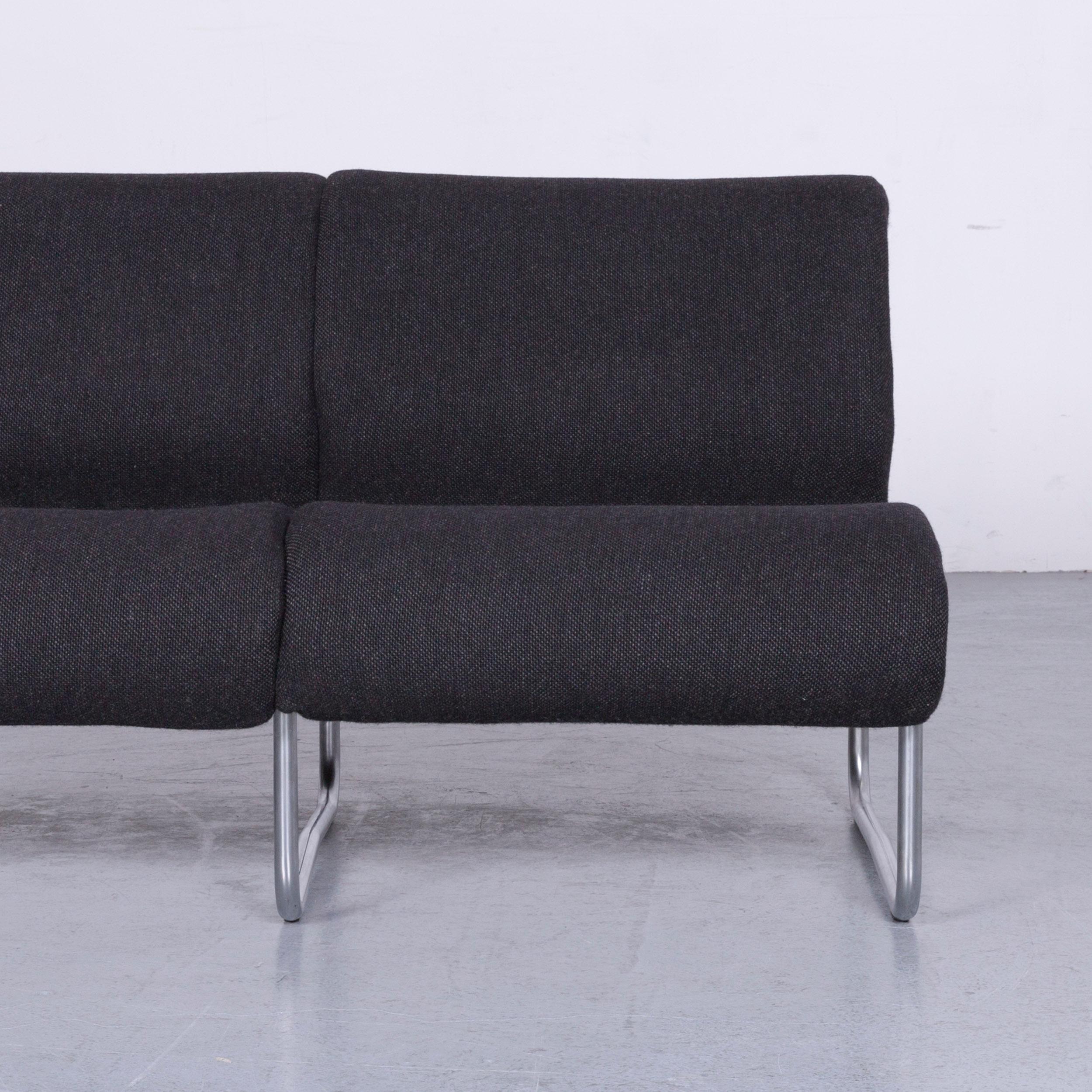 German Fröscher Sitform Jürgen Lange Designer Sofa Fabric Grey Two-Seat Modern