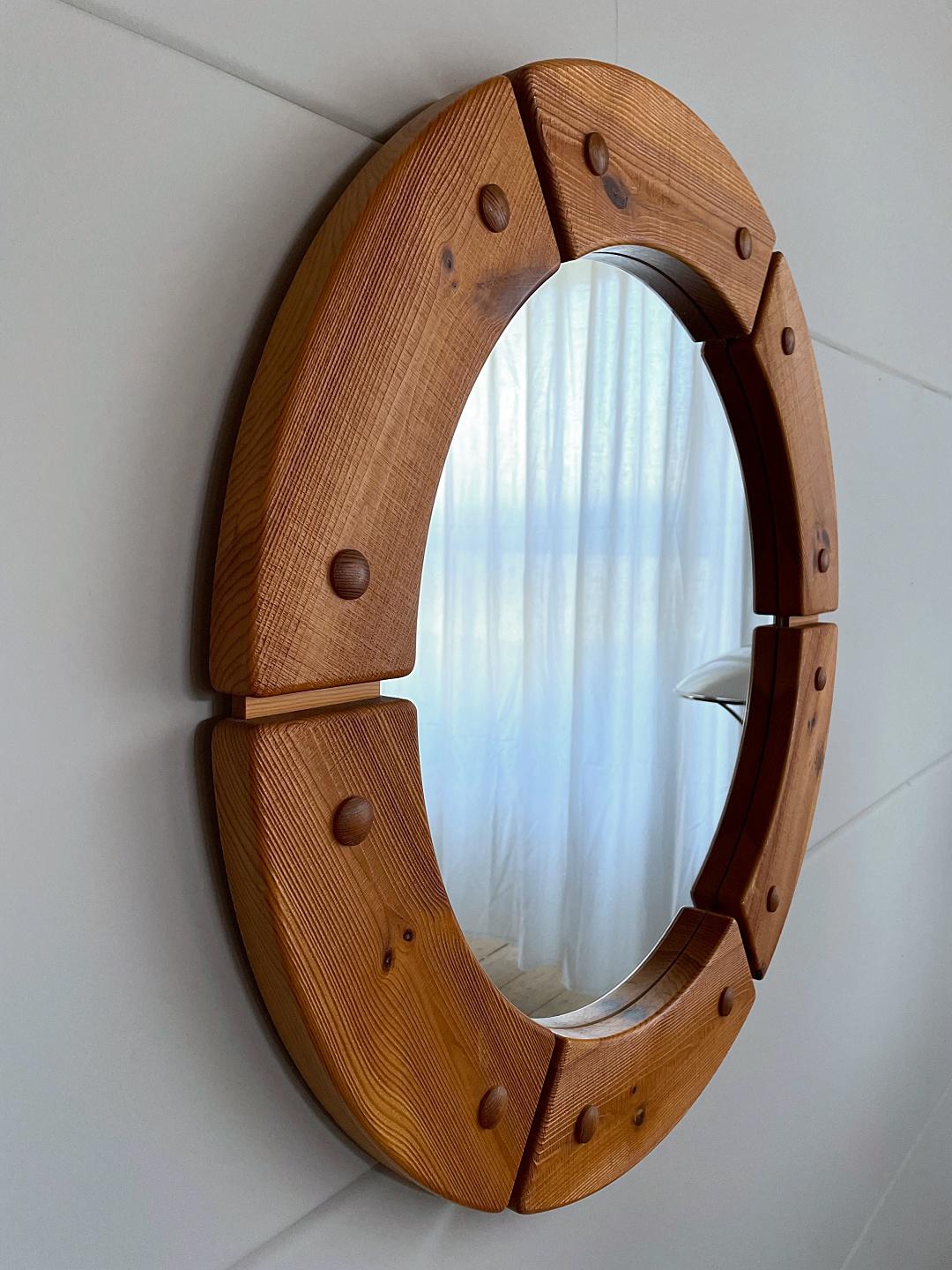 Mid-Century Modern Fröseke AB Nybofabriken Midcentury Round Wall Mirror, 1960s, Sweden