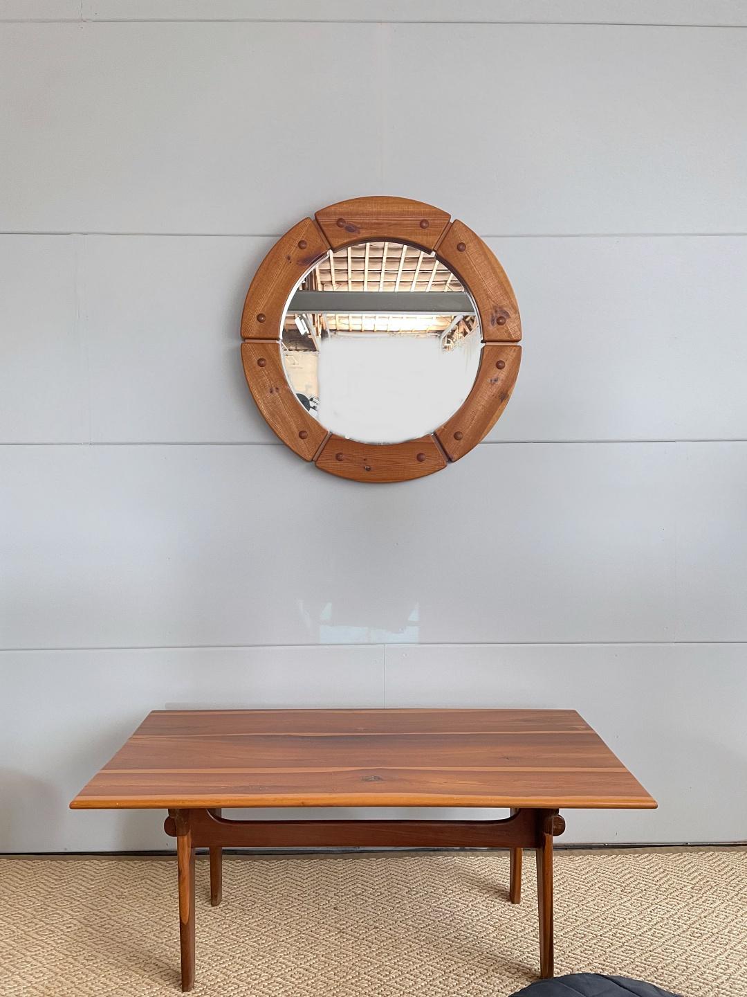 Fröseke AB Nybofabriken Midcentury Round Wall Mirror, 1960s, Sweden In Good Condition In Biebergemund, Hessen