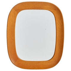 Fröseke AB Nybrofabriken, Wall Mirror, Solid Oak, Crystal Glass, 1960s