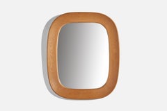 Fröseke, AB Nybrofabriken, Wall Mirror, Solid Oak, Crystal Glass, 1960s