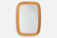 Fröseke, Sizeable Wall Mirror, Oak, Sweden, 1960s
