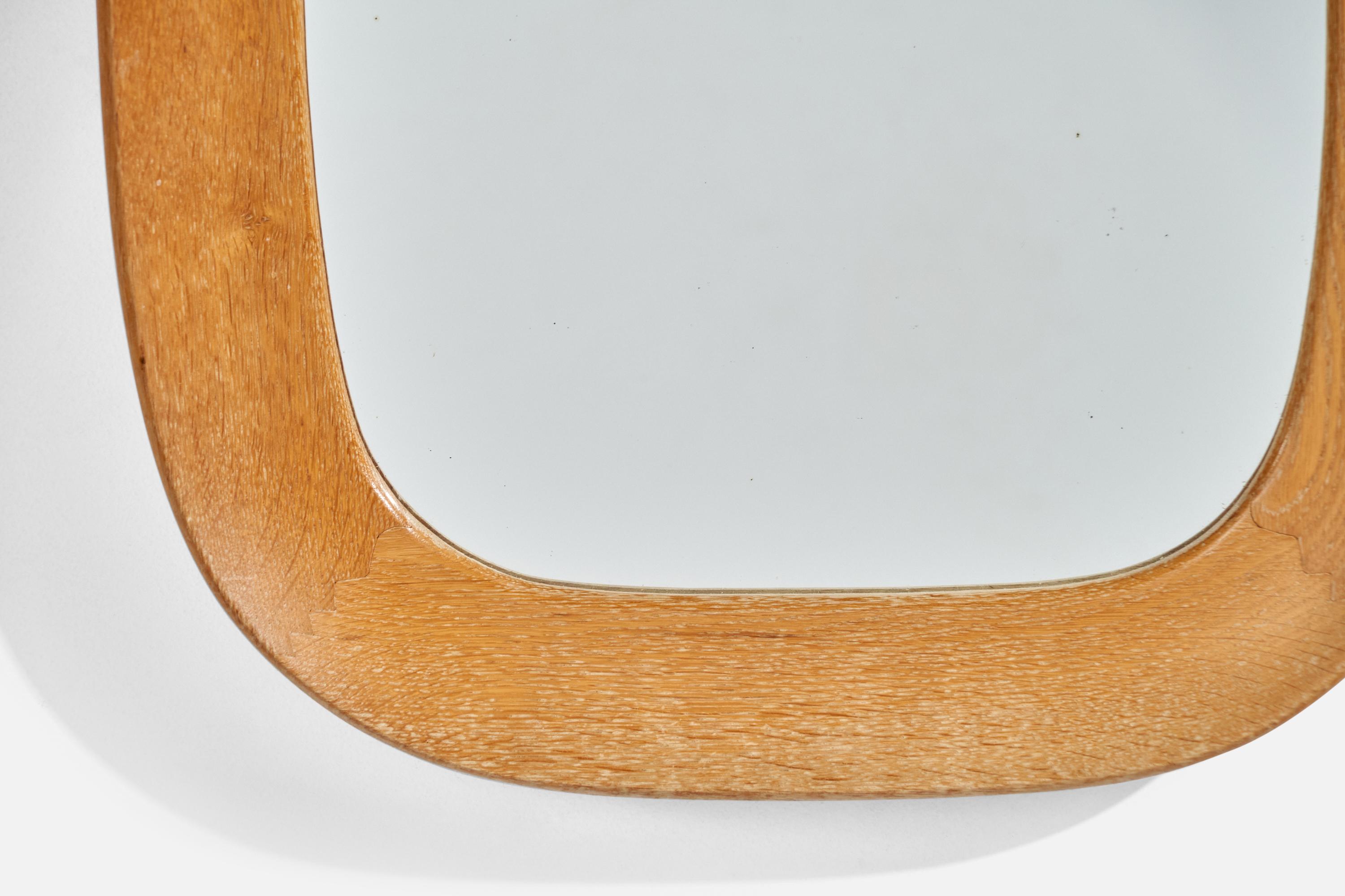 Fröseke, miroir mural, Oak Oak, Suède, années 1960 en vente 1