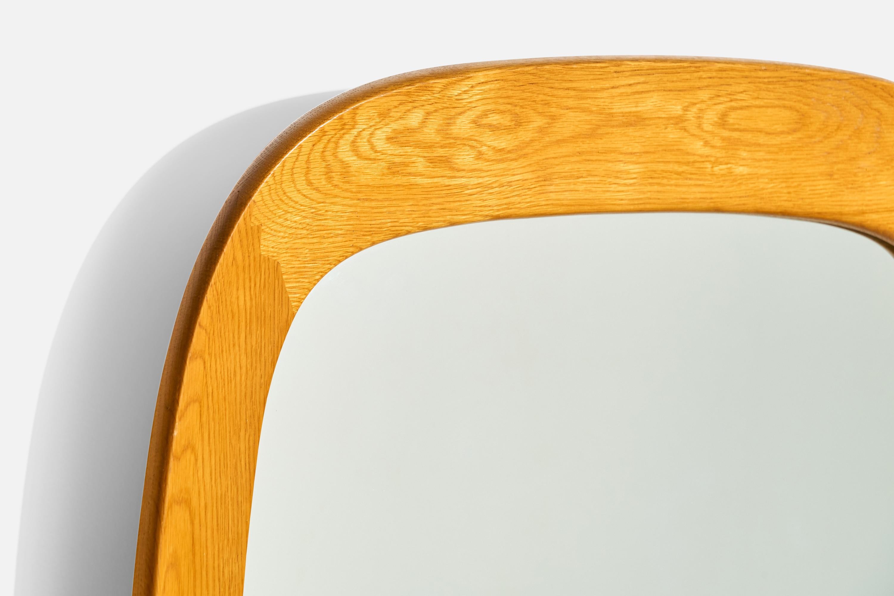 Milieu du XXe siècle Fröseke, miroir mural, Oak Oak, Suède, années 1960 en vente