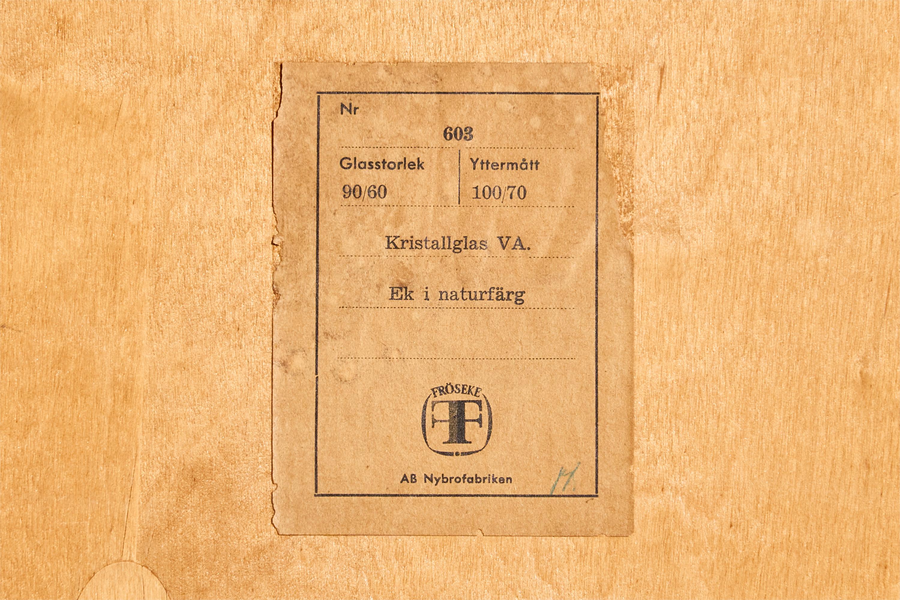 Fröseke, Wandspiegel, Eiche, Schweden, 1960er Jahre im Angebot 3