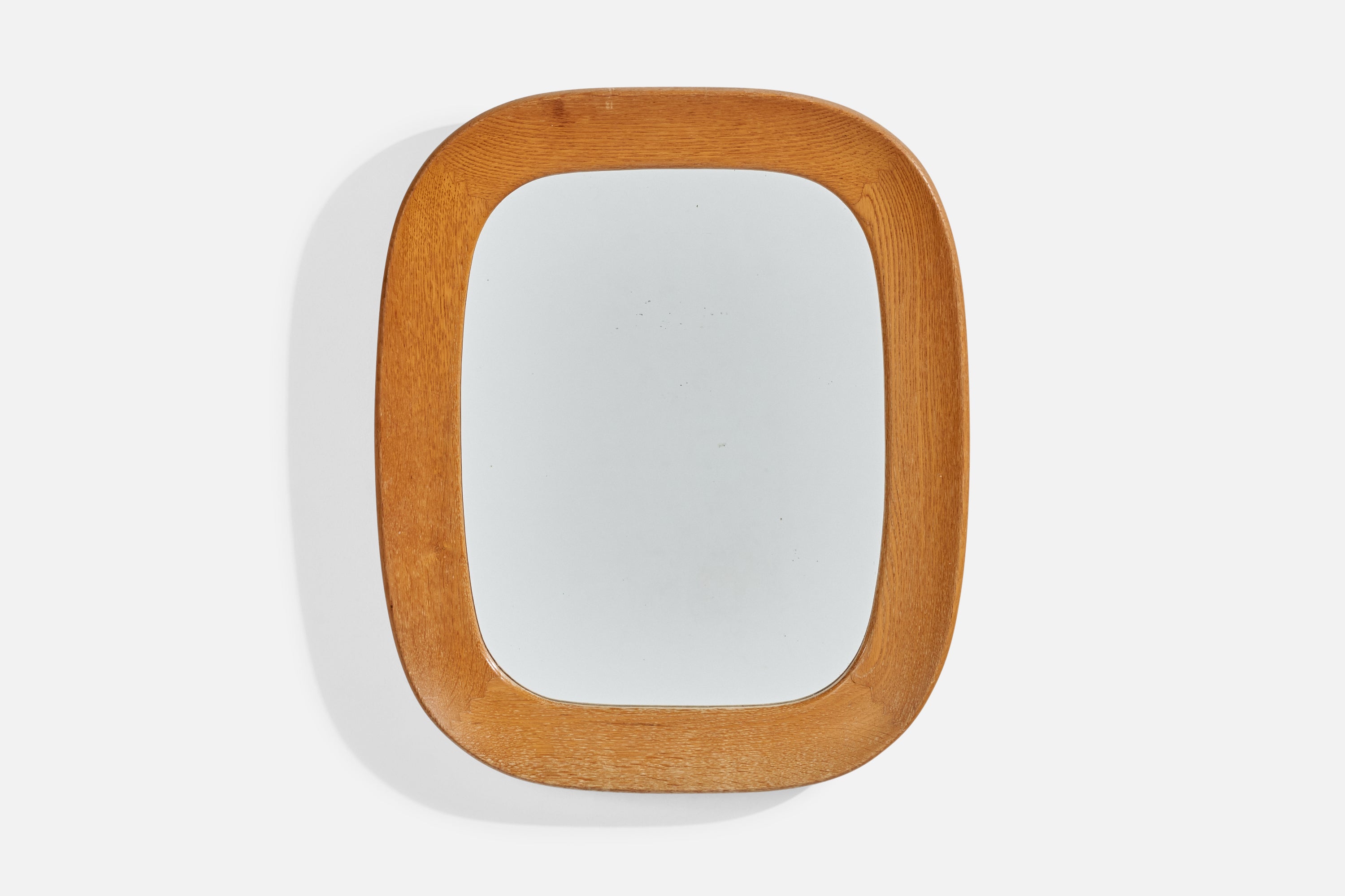 Fröseke, Wall Mirror, Oak, Sweden, 1960s For Sale