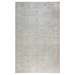 Frost-Kissed Light Gray Floral-Design Carpet "Frostvine" by Doris Leslie Blau
