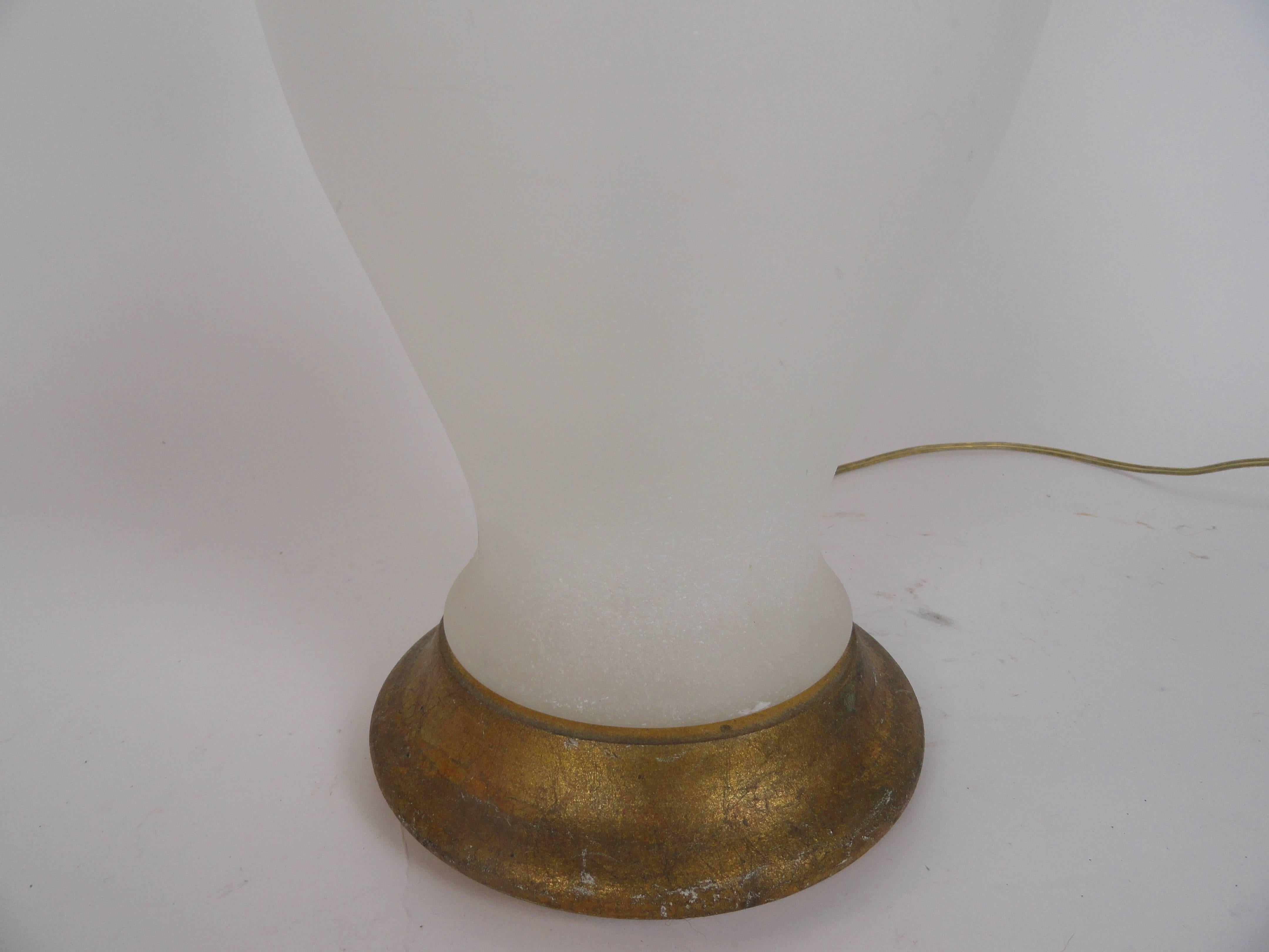 Frosted 1970s Glass Lamp For Sale 2