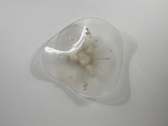 Frosted Acrylic Glass Wall Lamp or Flush Mount, Italy, 1960s