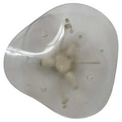 Lámpara de pared o empotrable de cristal acrílico esmerilado, Italia, años 60