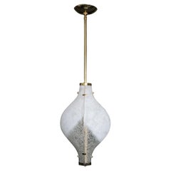 Frosted and textured scavo glass pendants