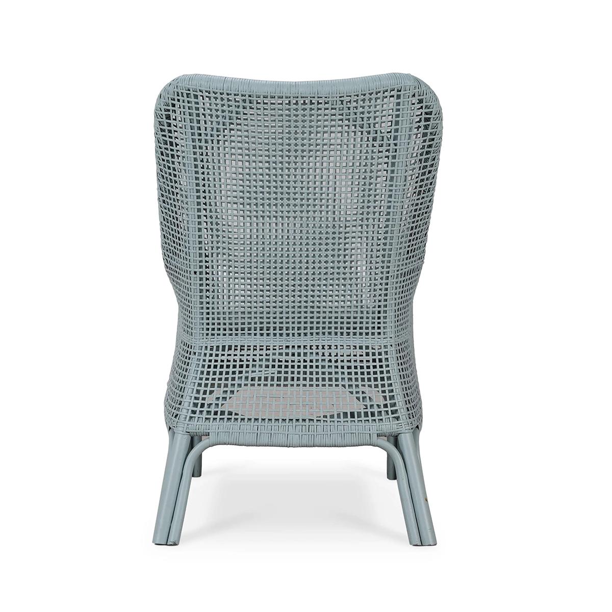 Rattan-Esszimmerstuhl Blau mattiert (Land) im Angebot