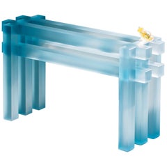 Frosted Blue Short Bench by Laurids Gallée