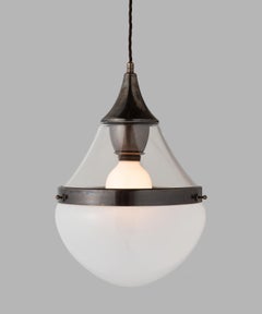 Ciondolo in vetro smerigliato e trasparente, Made in Italy