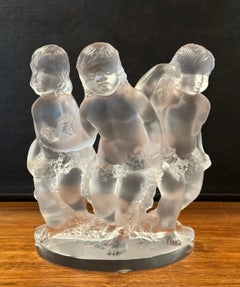 Frosted Crystal "Luxembourg" Cherub Sculpture by Lalique of France