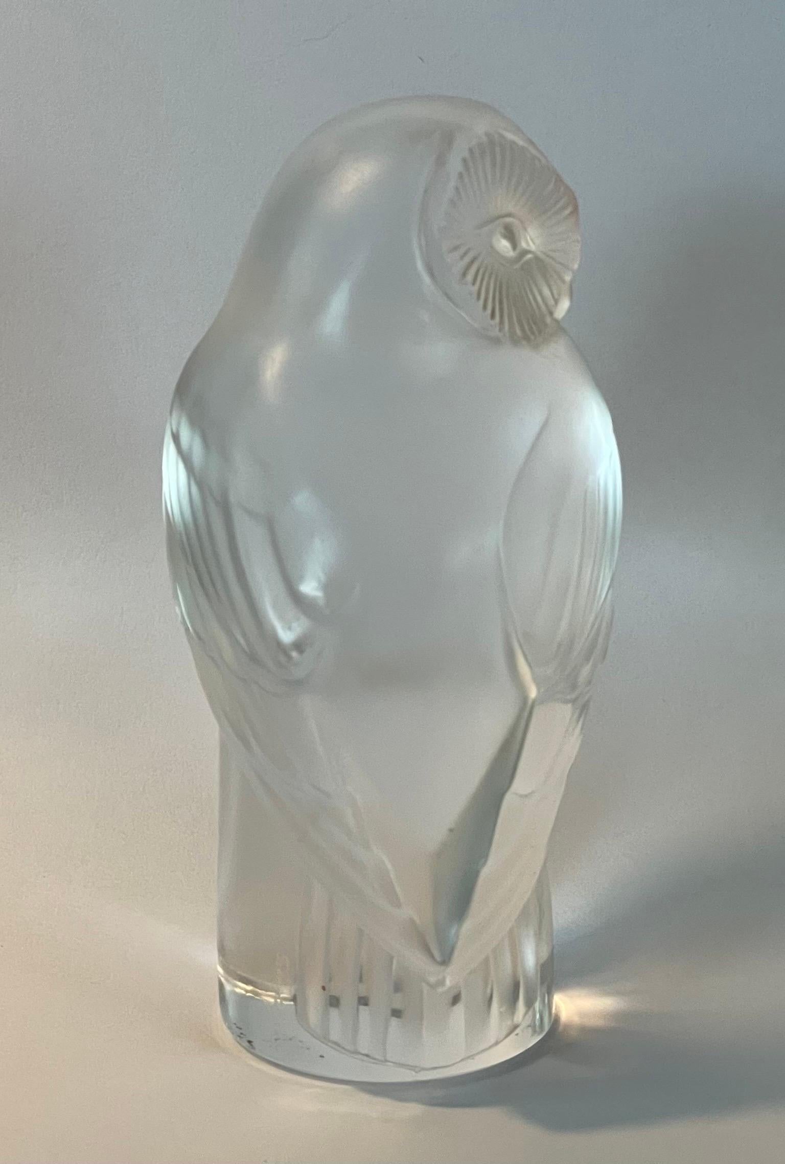 lalique glass owl