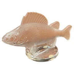Frosted Crystal Perch Fish Sculpture by Lalique of France