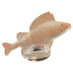 Frosted Crystal Perch Fish Sculpture by Lalique of France