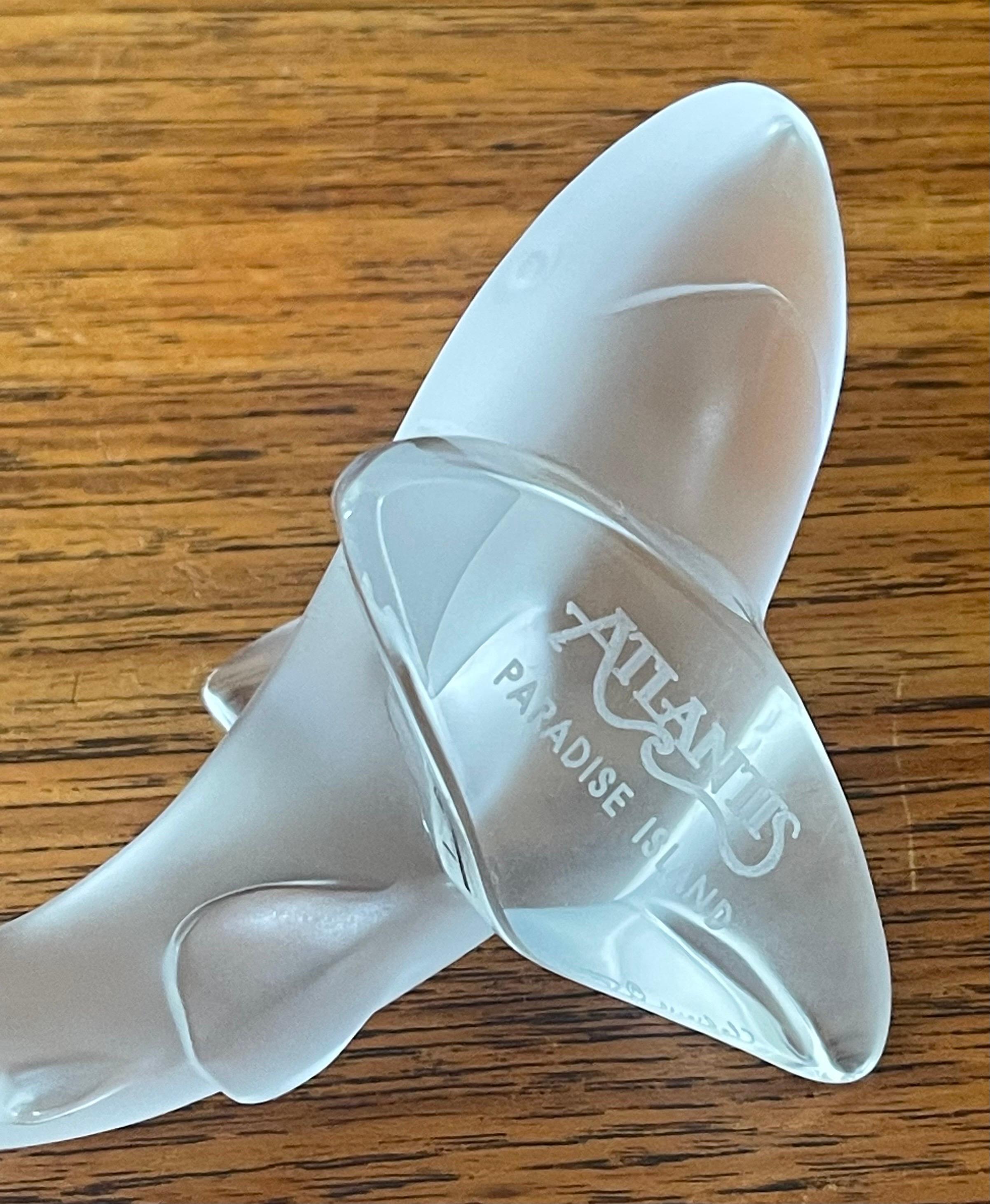 Frosted Crystal Shark Sculpture by Lalique of France For Sale 4