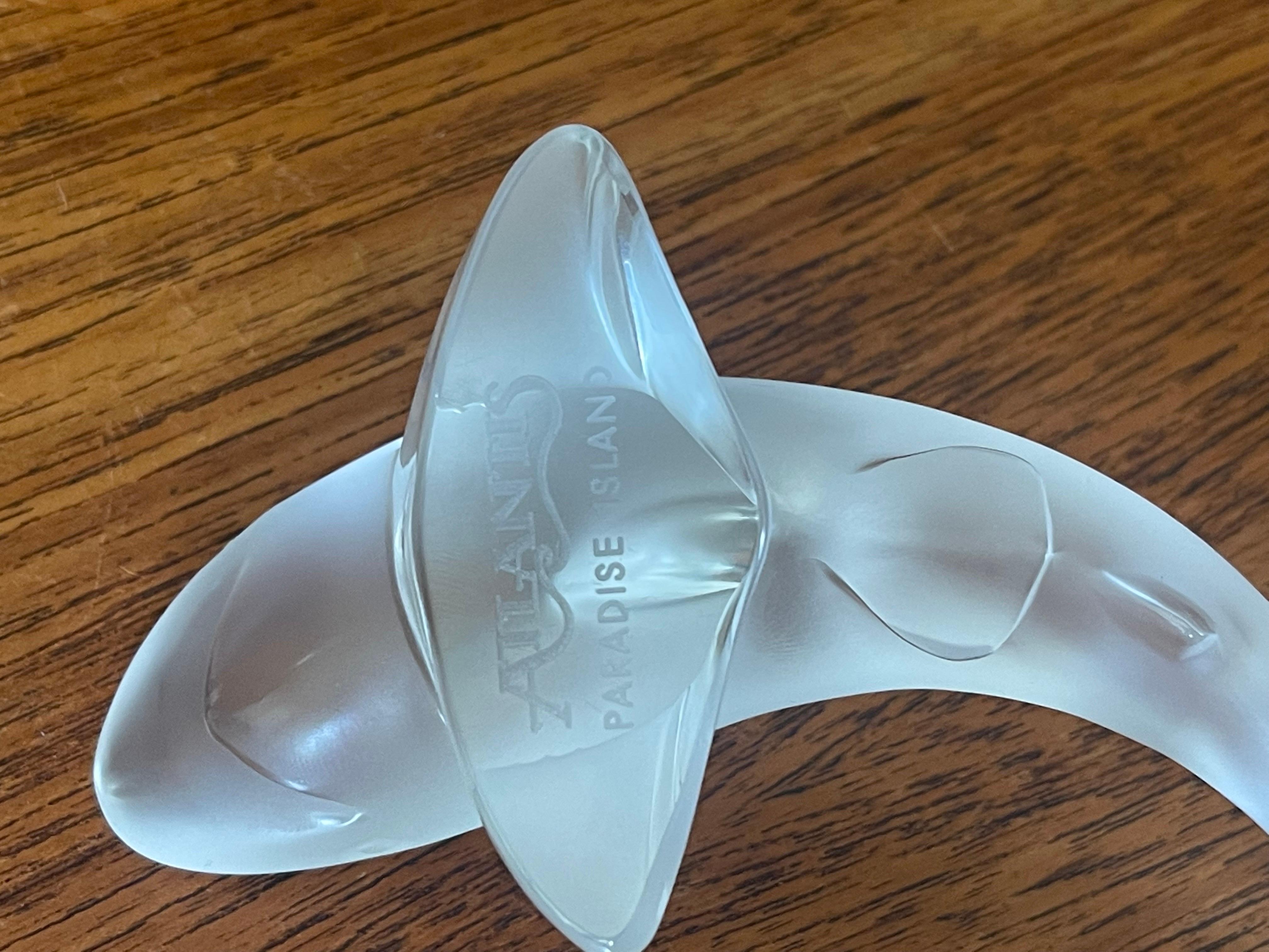 Frosted Crystal Shark Sculpture by Lalique of France For Sale 5