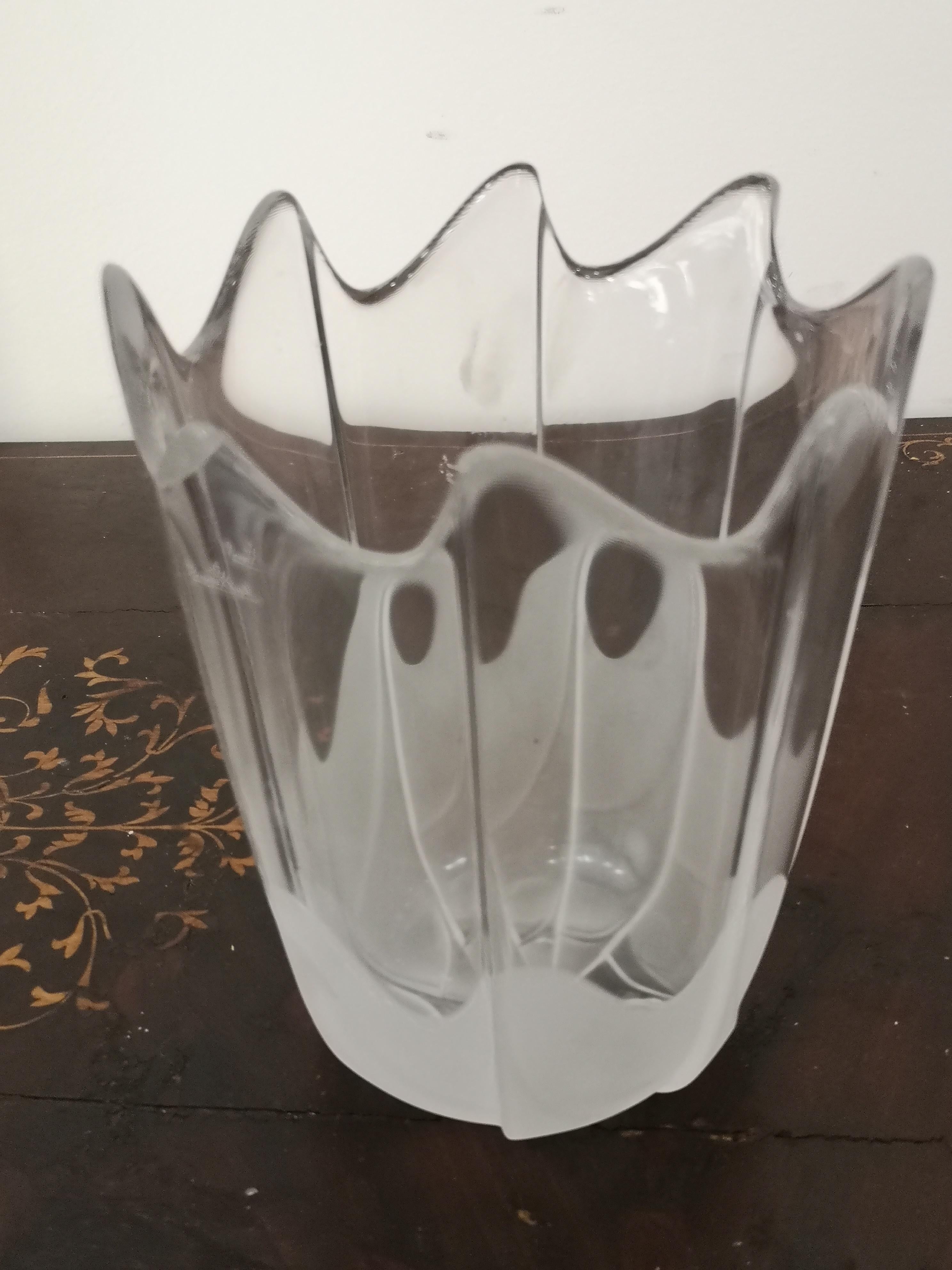 Rosenthal Frosted Crystal vase - 1980s For Sale 8