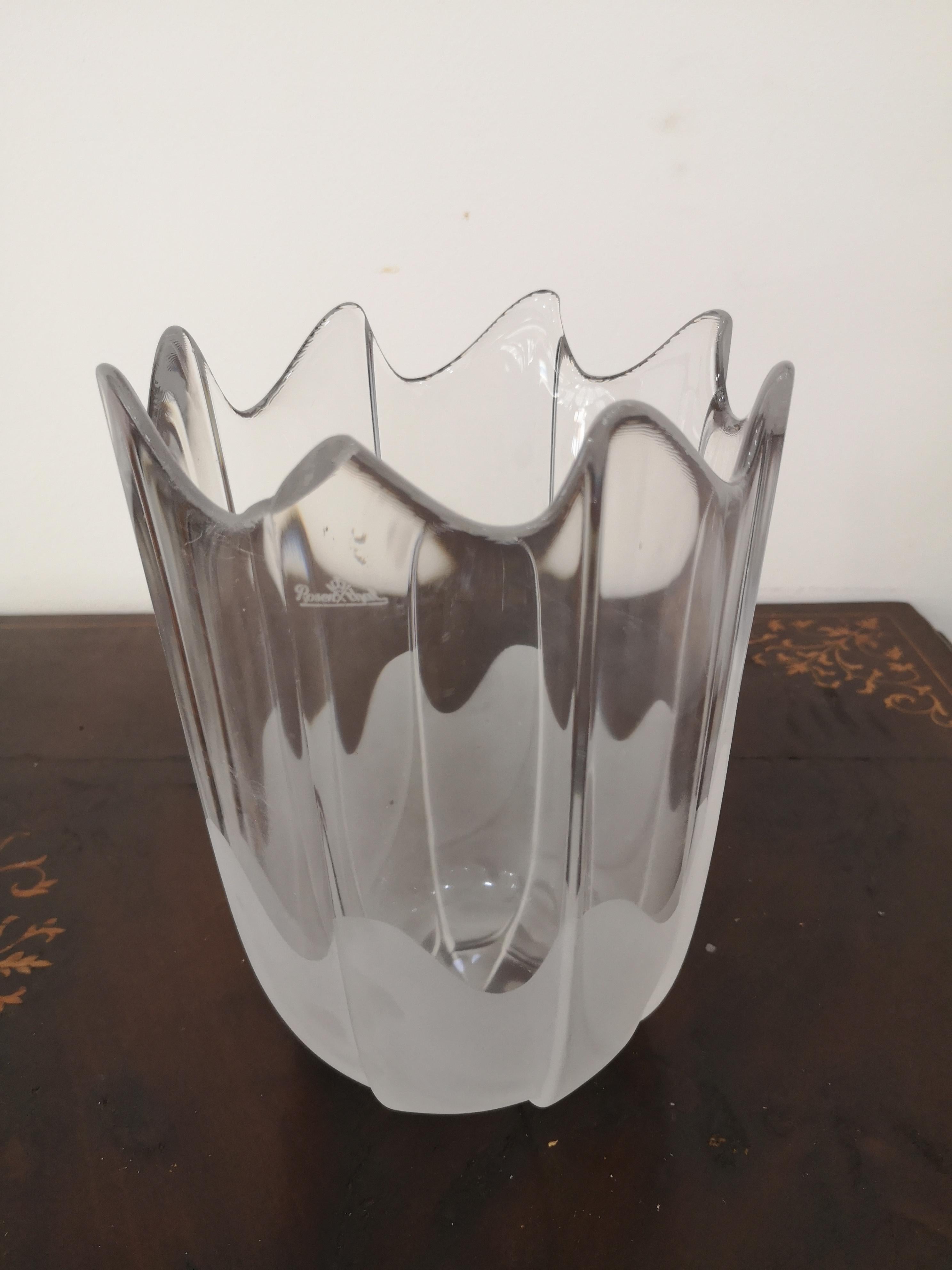 Rosenthal Frosted Crystal vase - 1980s In Good Condition For Sale In Catania, IT