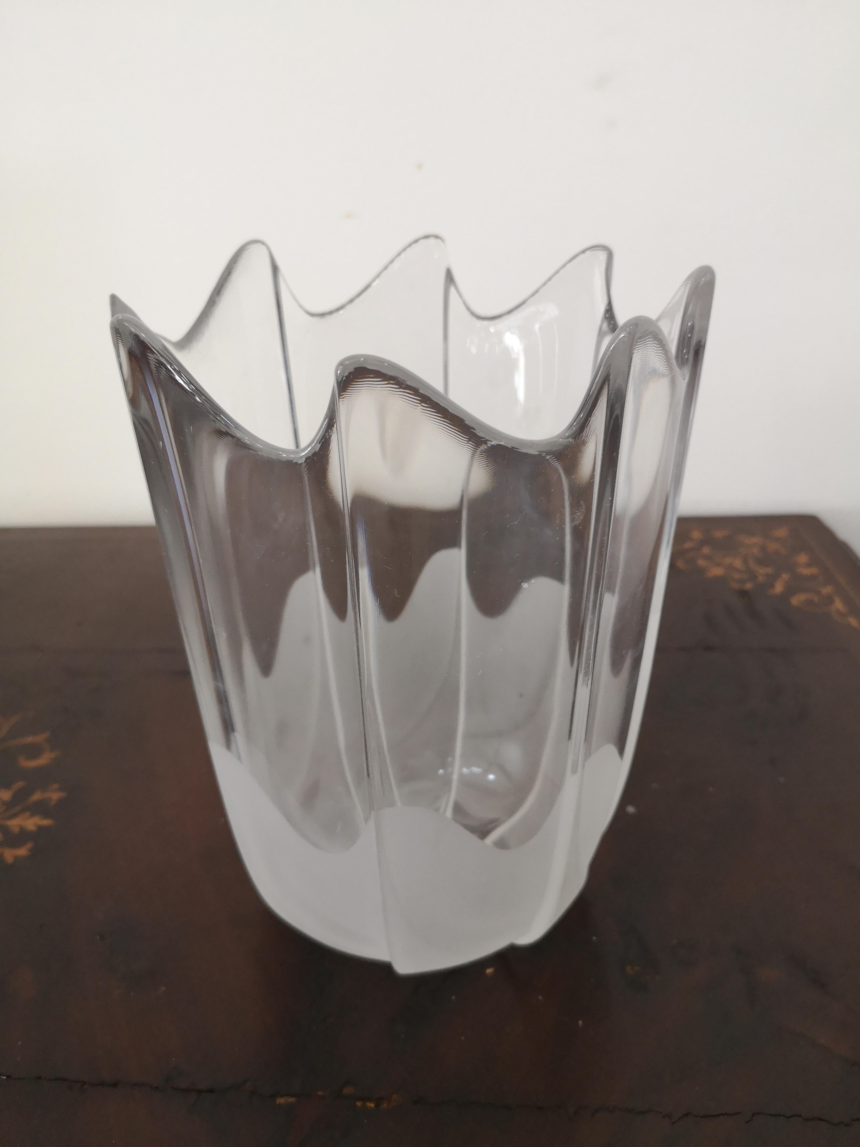 Late 20th Century Rosenthal Frosted Crystal vase - 1980s For Sale