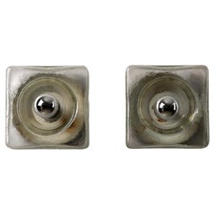 Frosted Cubic Wall Light Set Murano Glass, Italy 1970