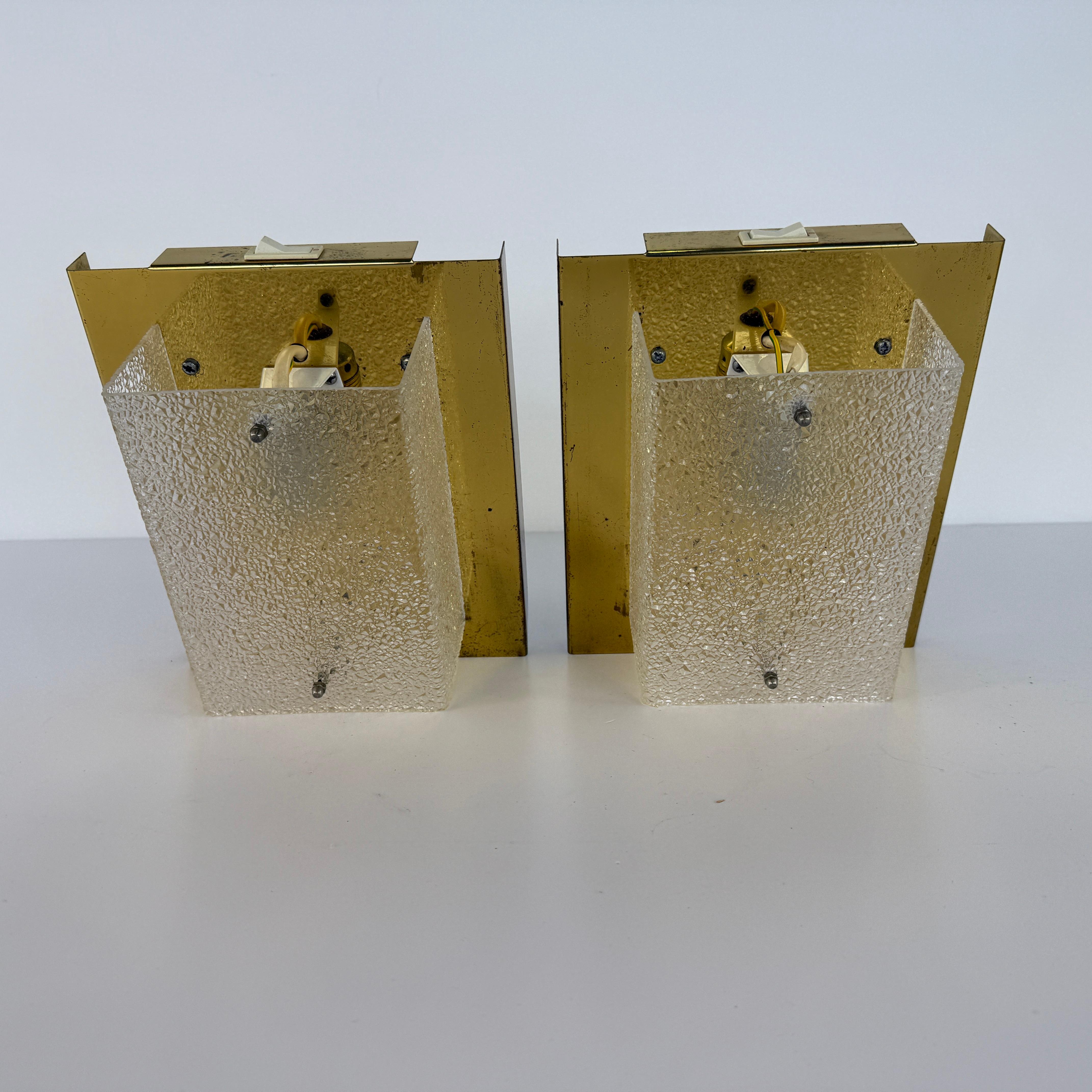 20th Century Frosted Danish Wall Sconces, 1970s – A Pair For Sale