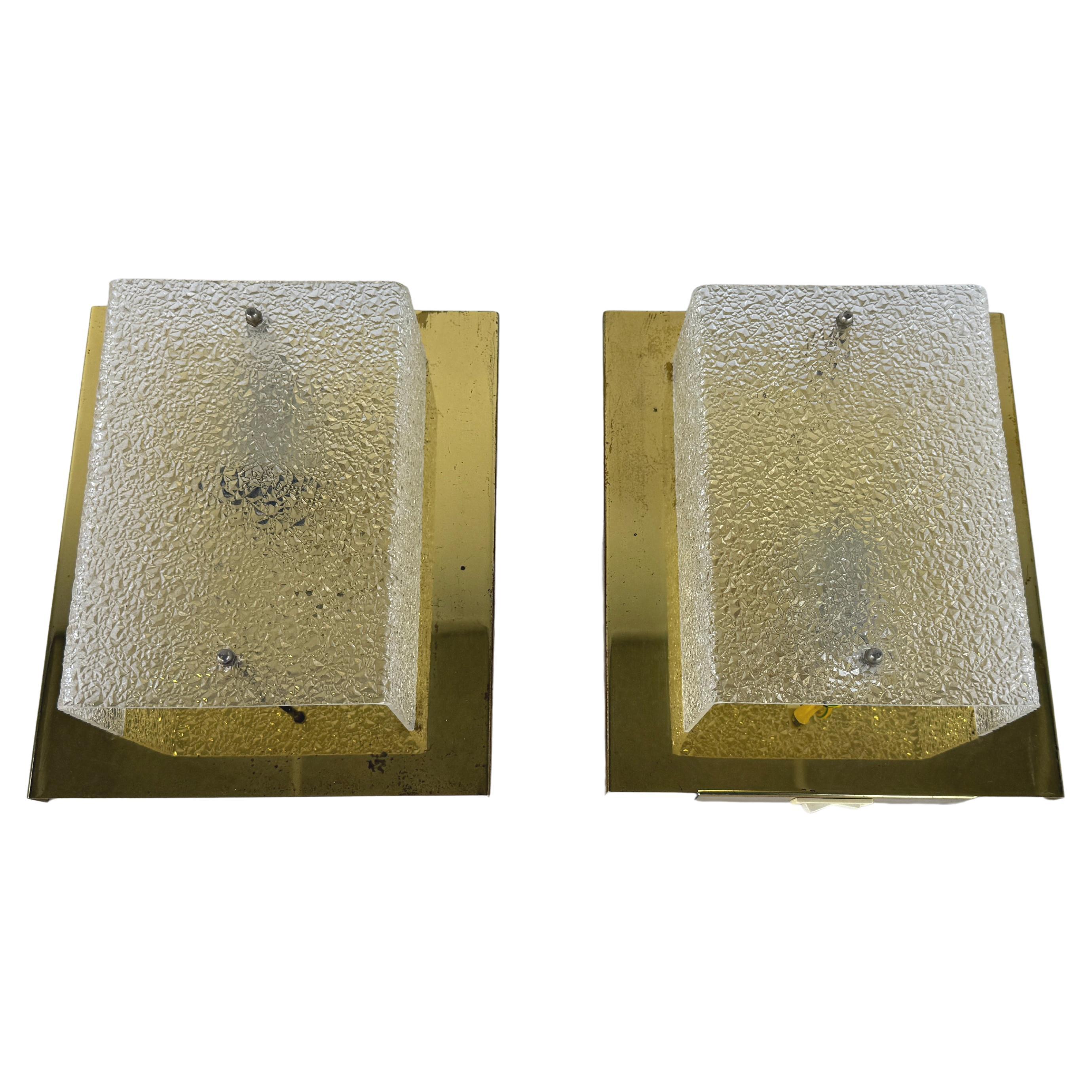 Frosted Danish Wall Sconces, 1970s – A Pair