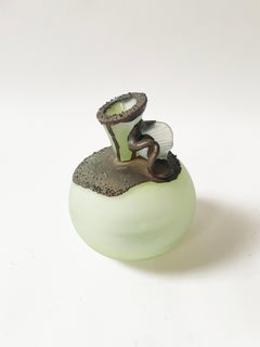Frosted Glass and Bronze Vase