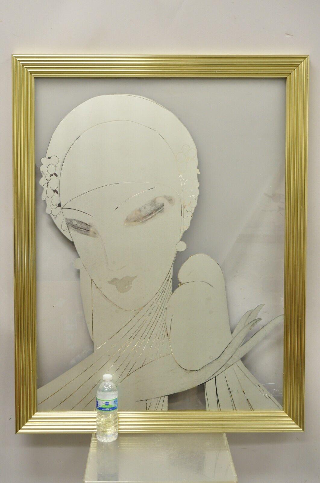 Frosted Glass Art Deco Style Intercraft Ind Academy Arts Mid-Century Wall Art In Good Condition In Philadelphia, PA