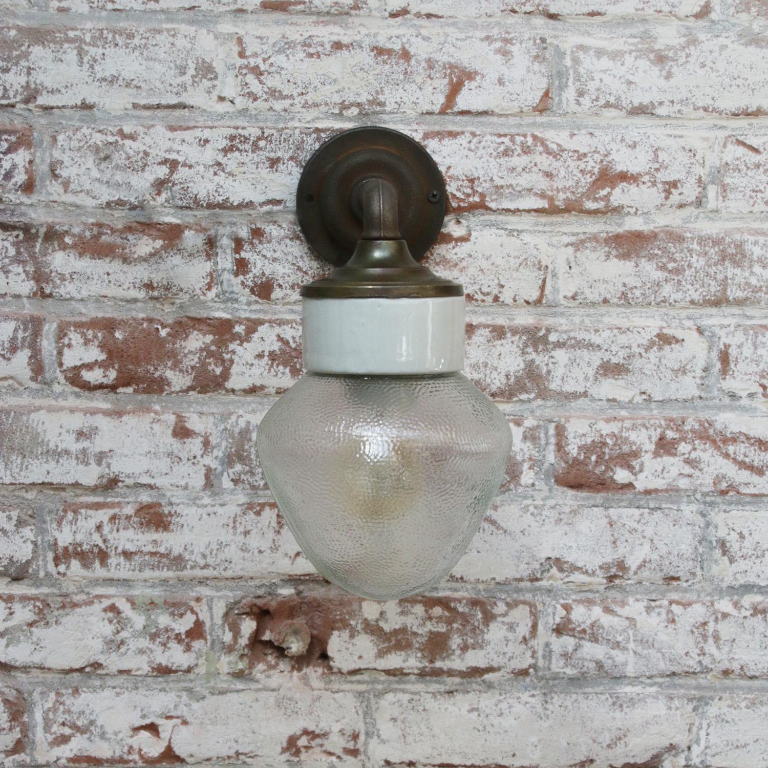 Frosted Glass Brass Vintage Cast Iron Arm Scones Wall Lights 2