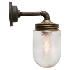 Frosted Glass Brass Vintage Cast Iron Arm Scone Wall Light