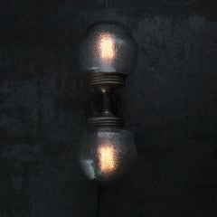 Frosted Glass Brass Vintage Cast Iron Double Sconces Wall Lights