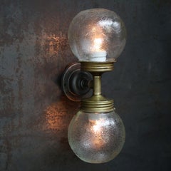 Mattglas Messing Vintage Gusseisen Double Sconces Wall Lights
