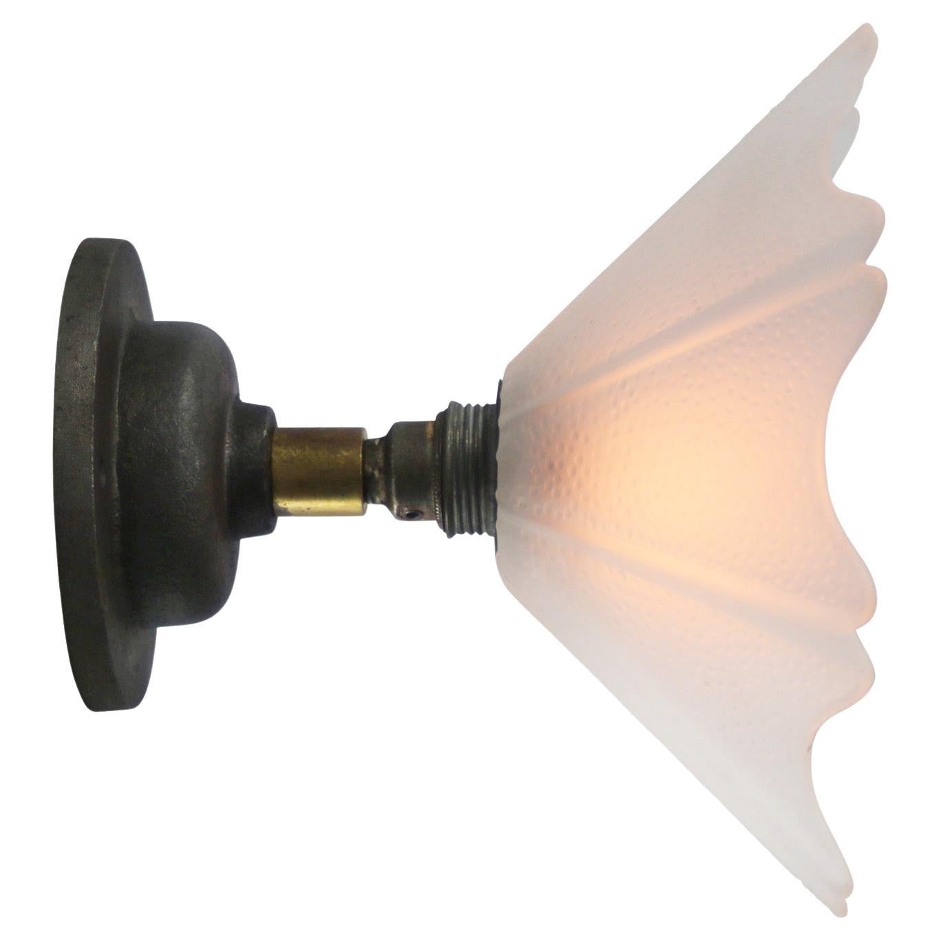 Vidrio Esmerilado Hierro Fundido Latón Apliques Lámparas de Pared