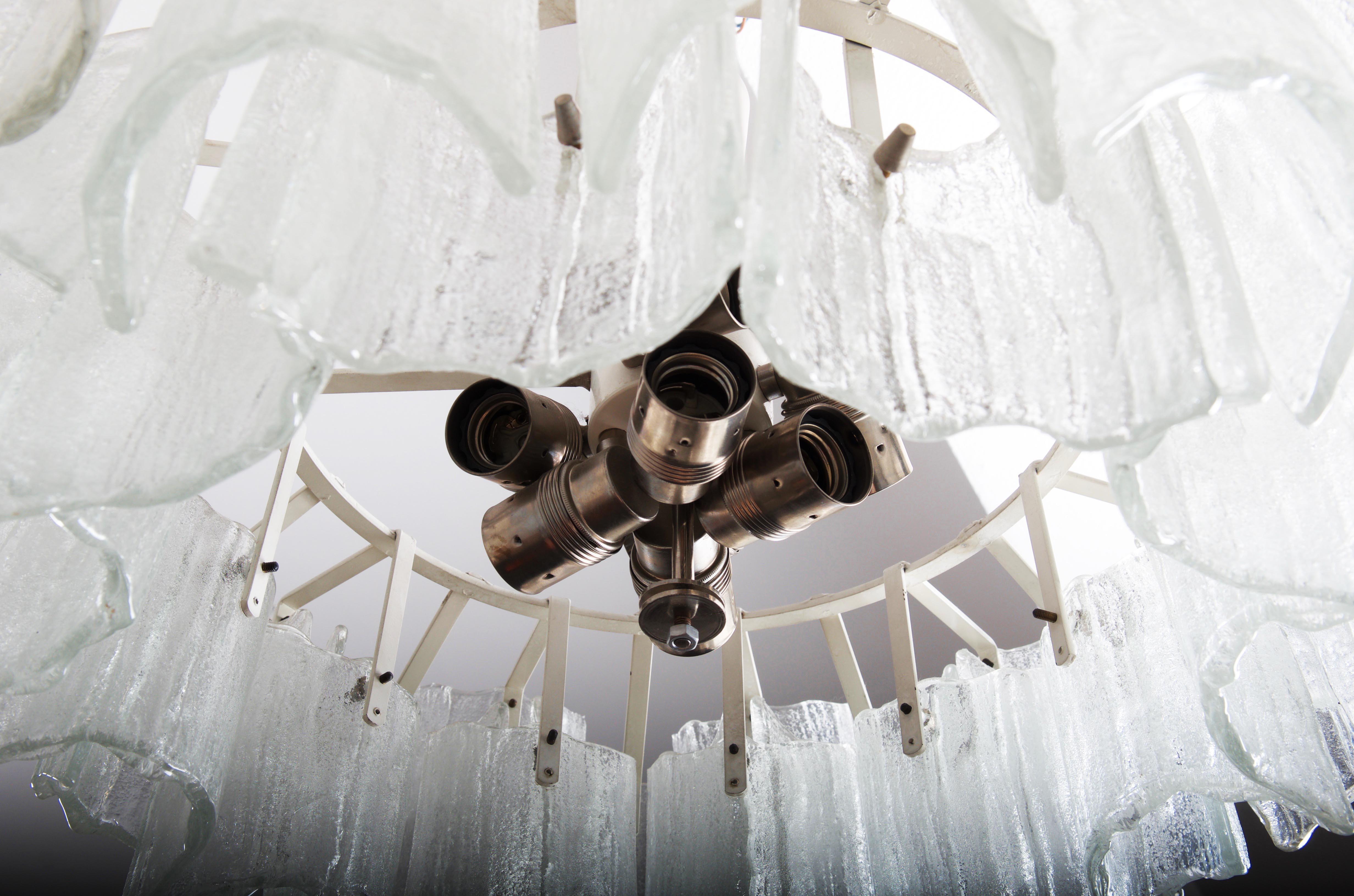 Frosted Glass Chandelier By J. T. Kalmar For Sale 1