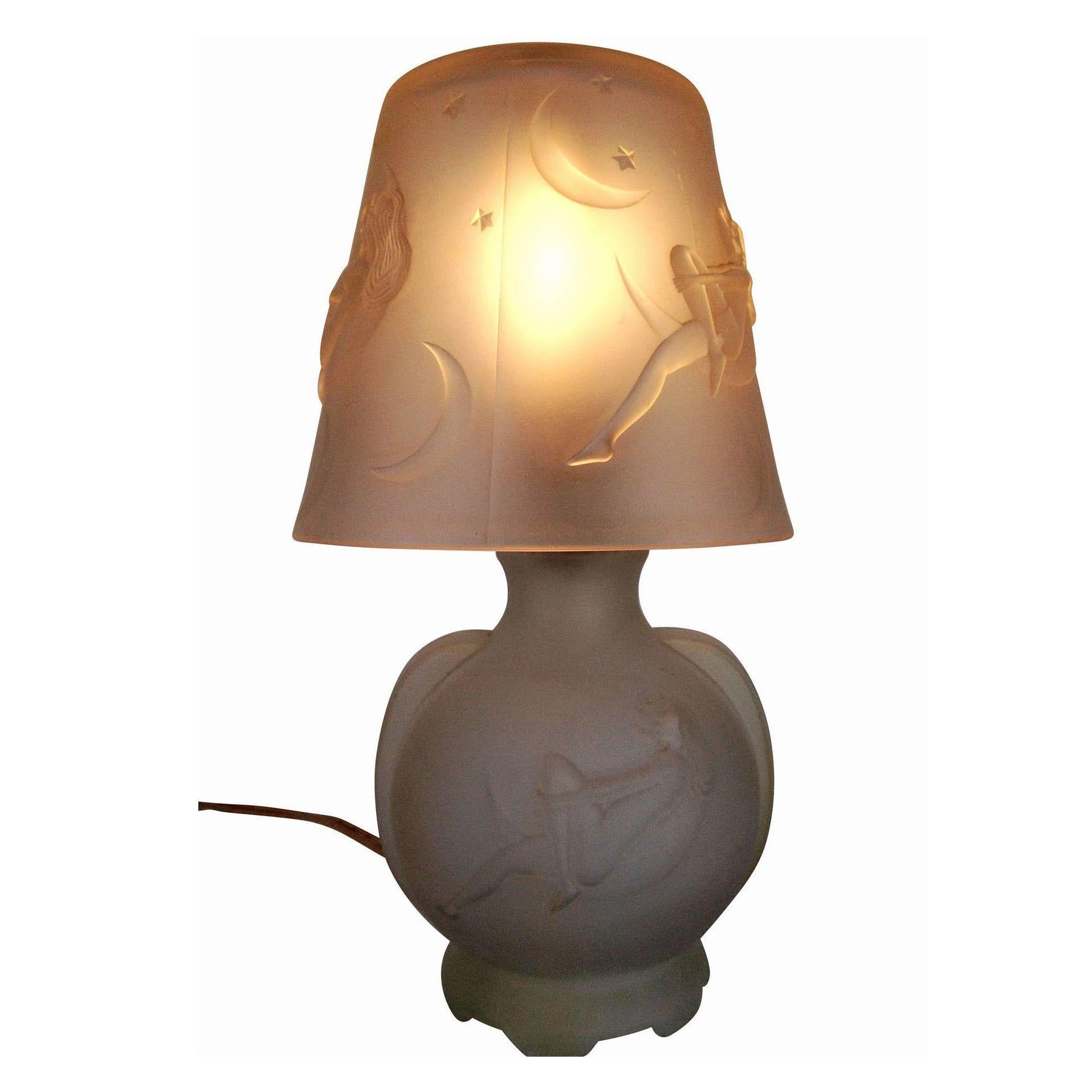 glass moon lamp