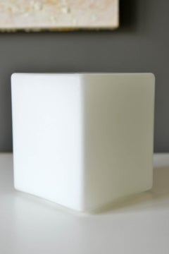 Frosted Glass Cube Table or Desk Lamp by Laurel, ca. 1970