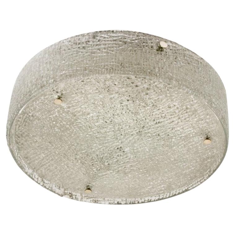 Frosted Glass Flush Mount Ceiling Lamp by Kaiser, Germany, 1960s For Sale