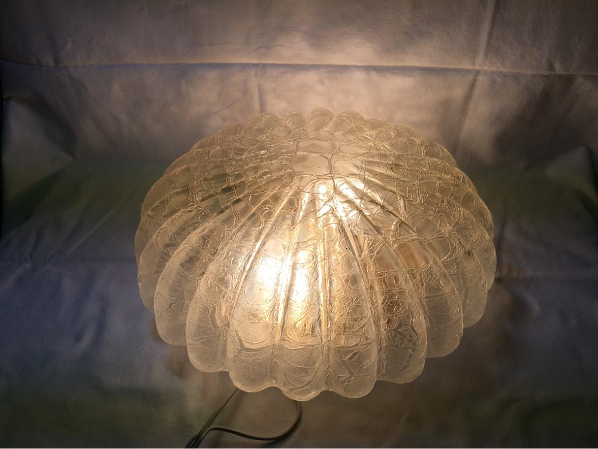 Mid-20th Century Frosted Glass Flushmount Chandelier Doria Leuchten, Germany, 1960s For Sale