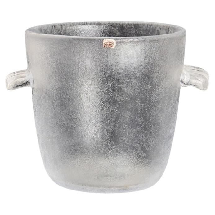 Frosted Glass Ice Bucket or Wine Cooler by Kosta Boda For Sale