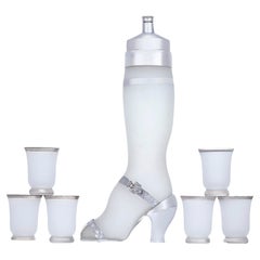 Shakers et verres à cocktail en verre givré "Lady's Leg" (jambe de femme)