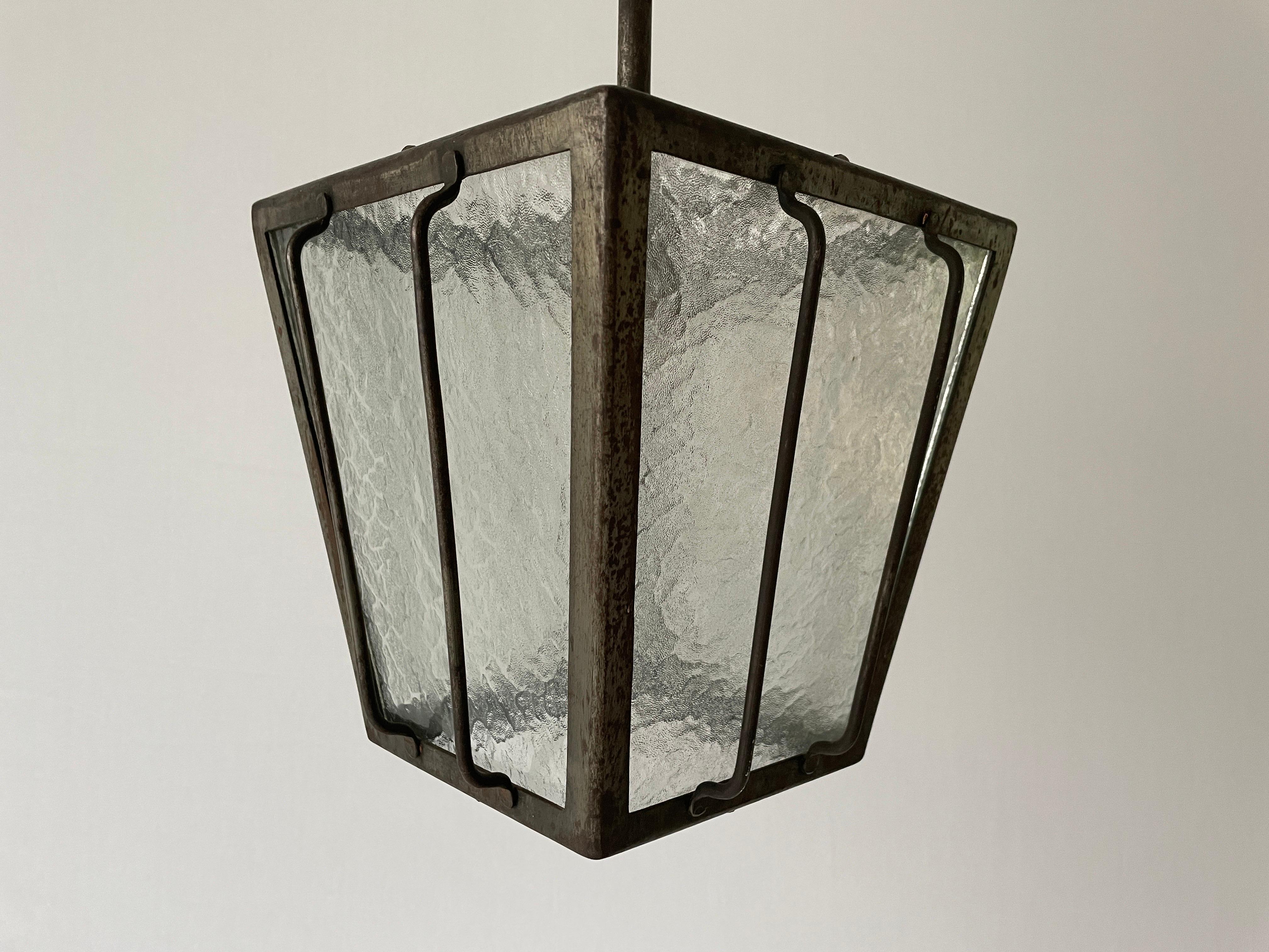 Mid-20th Century Frosted Glass Milano Apartment Pair of Ceiling Lamps, 1950s, Italy For Sale