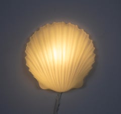 Frosted Glass Molded Half-Shell Sconces, Pair