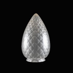 Frosted Glass Shade with Diamond Quilted Pattern & Tapered Teardrop Shape