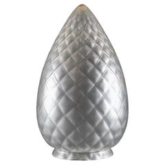 Frosted Glass Shade with Diamond Quilted Pattern & Tapered Teardrop Shape