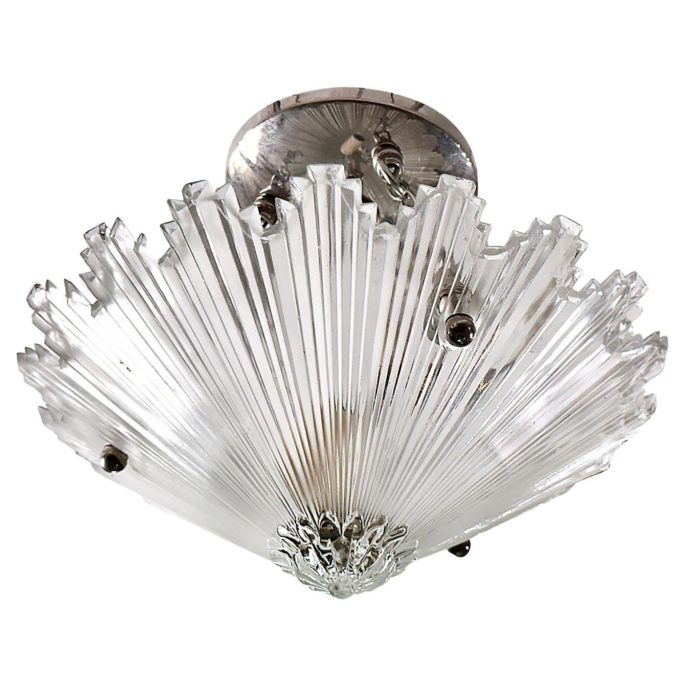 Frosted Glass Star Light Fixture For Sale