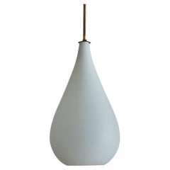 Frosted Glass Teardrop Pendant, Italy 20th Century